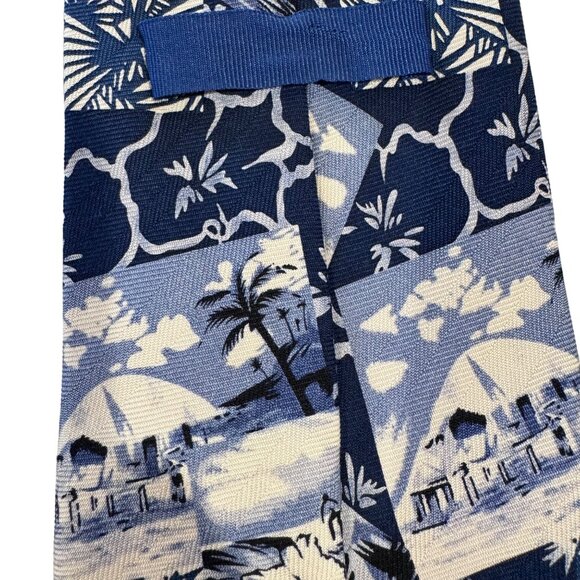 Tommy Bahama 100% Silk Tie Beach Chair Surfers Hibiscus Flowers 59.5X 4 Lot of 2 - Picture 11 of 11